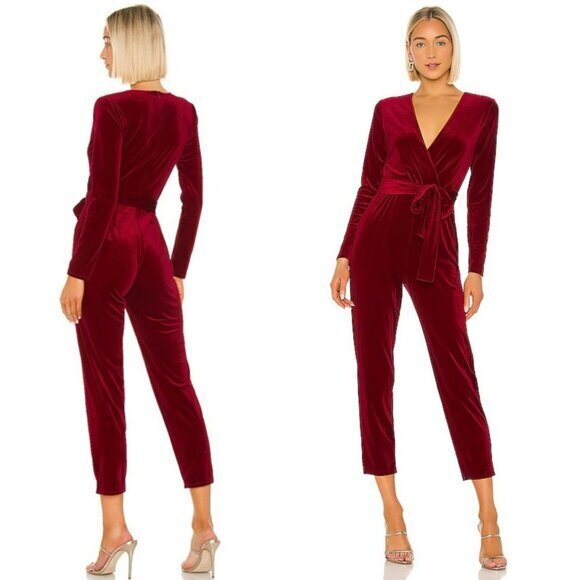 Lovers And Friends Hart Jumpsuit In Ruby Red